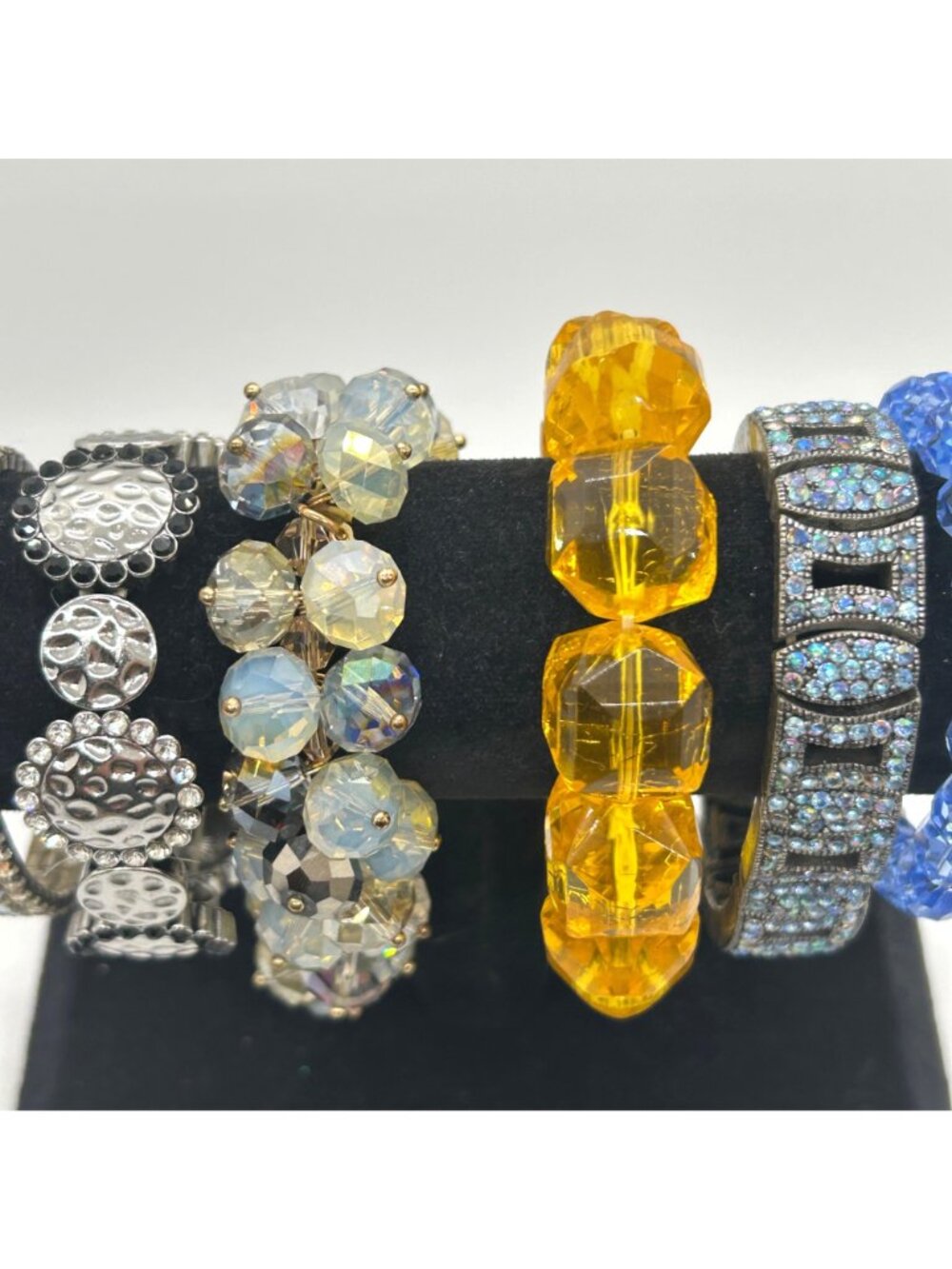 Beaded Stretch Bracelets Lot 10 Rhinestone Boho Stackable Fashion Jewelry - Picture 13 of 16